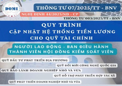 HƯỚNG DẪN CHI TIẾT CẬP NHẬT HỆ THỐNG TRẢ LƯƠNG CỦA QUỸ TÀI CHÍNH THEO THÔNG TƯ 07/2025/TT – BNV.