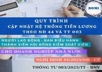 HƯỚNG DẪN CHI TIẾT CẬP NHẬT HỆ THỐNG TRẢ LƯƠNG PHÙ HỢP VỚI QUY ĐỊNH CỦA NGHỊ ĐỊNH 44/2025/NĐ – CP VÀ THÔNG TƯ 003/2025/TT – BNV